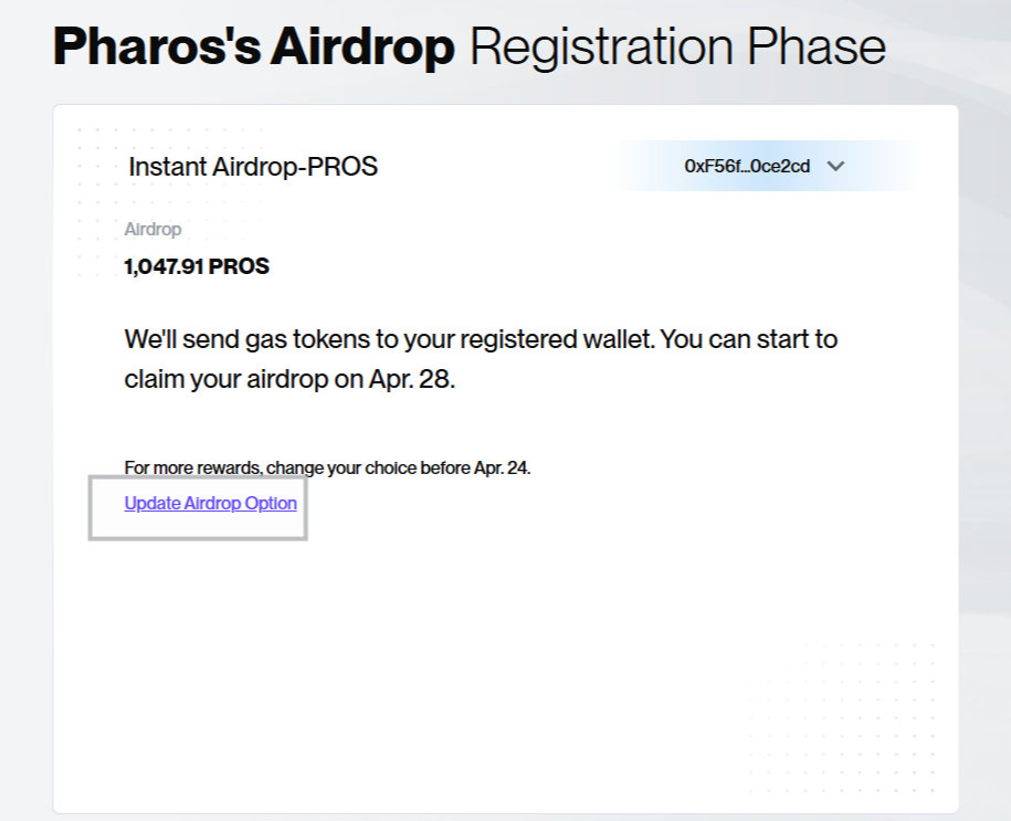 Update claim selection